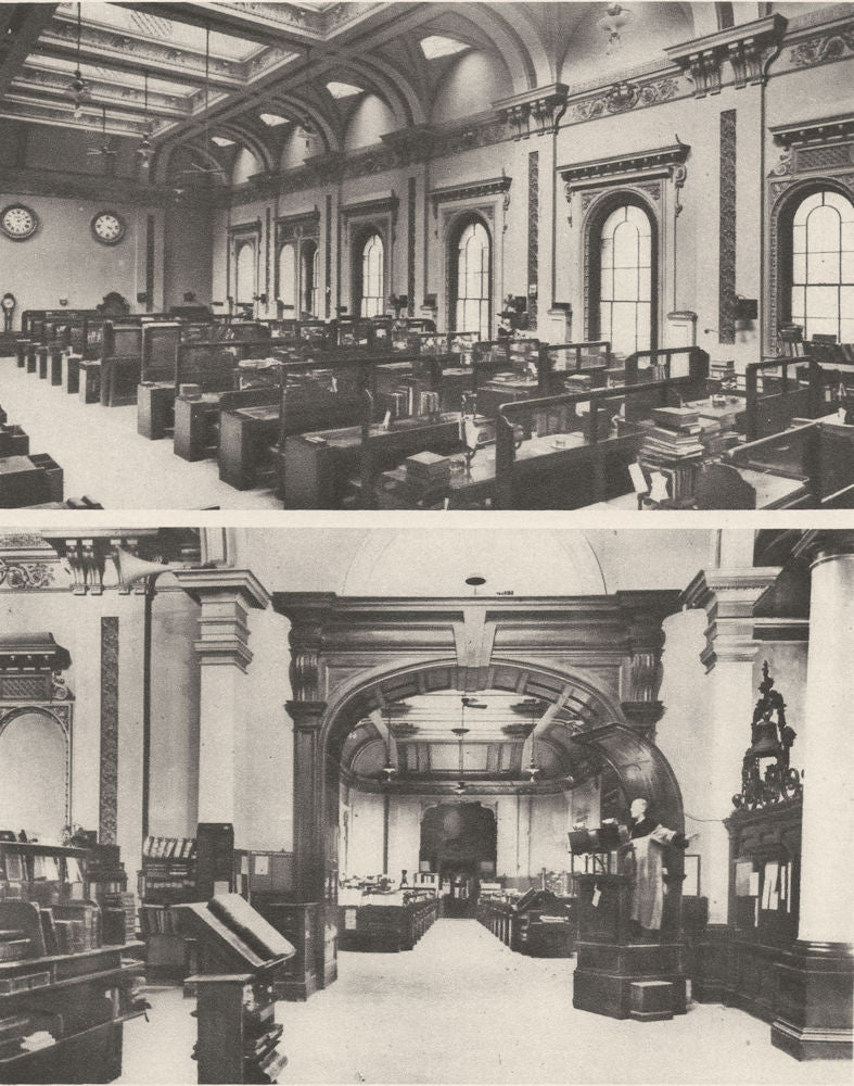 LONDON. Underwriters and Brokers rooms at Lloyd's. Insurance 1926 old print
